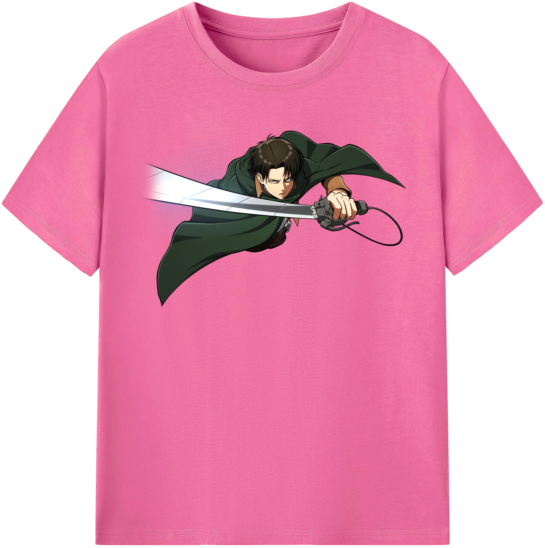 （画像用） 進撃の巨人 リヴァイ·アッカーマン Attack on Titan Levi Ackerman レディースカジュアルプリントTシャツ（綿100％）